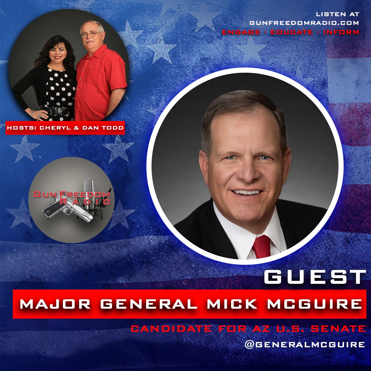 GunFreedomRadio EP363 2022 AZ US Senate Race with Major General Mick ...