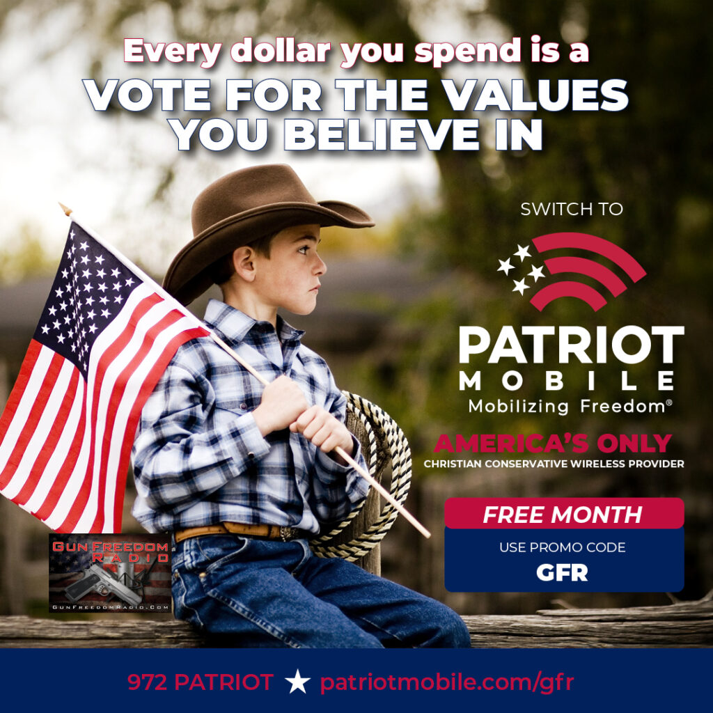 Switch to Patriot Mobile now and get FREE MONTH! Use Promo Code: GFR . Now more than ever, it’s important to band together and support companies that share our conservative values. Patriot Mobile donates a portion of every dollar earned to organizations, like ours, that fight for causes you care about.